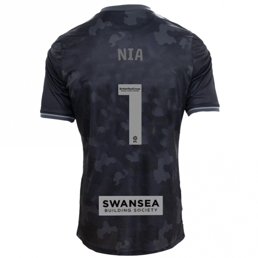 Niño Fútbol Camiseta Ffion Rees Nia #1 Negro 2ª Equipación 2024/25