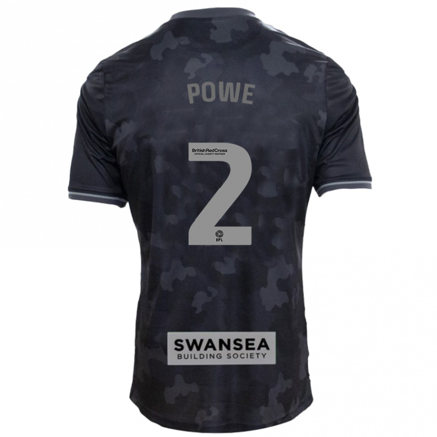 Niño Fútbol Camiseta Alicia Powe #2 Negro 2ª Equipación 2024/25