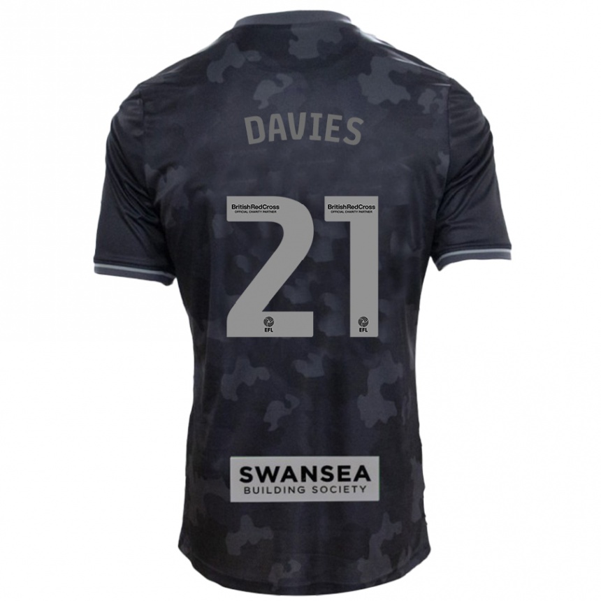 Niño Fútbol Camiseta Laura Davies #21 Negro 2ª Equipación 2024/25