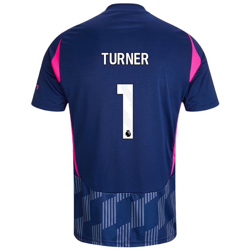 Niño Fútbol Camiseta Matt Turner #1 Azul Real Rosa 2ª Equipación 2024/25