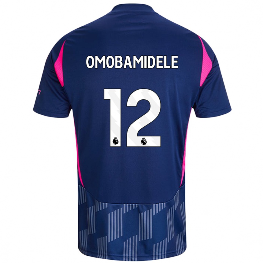 Niño Fútbol Camiseta Andrew Omobamidele #12 Azul Real Rosa 2ª Equipación 2024/25