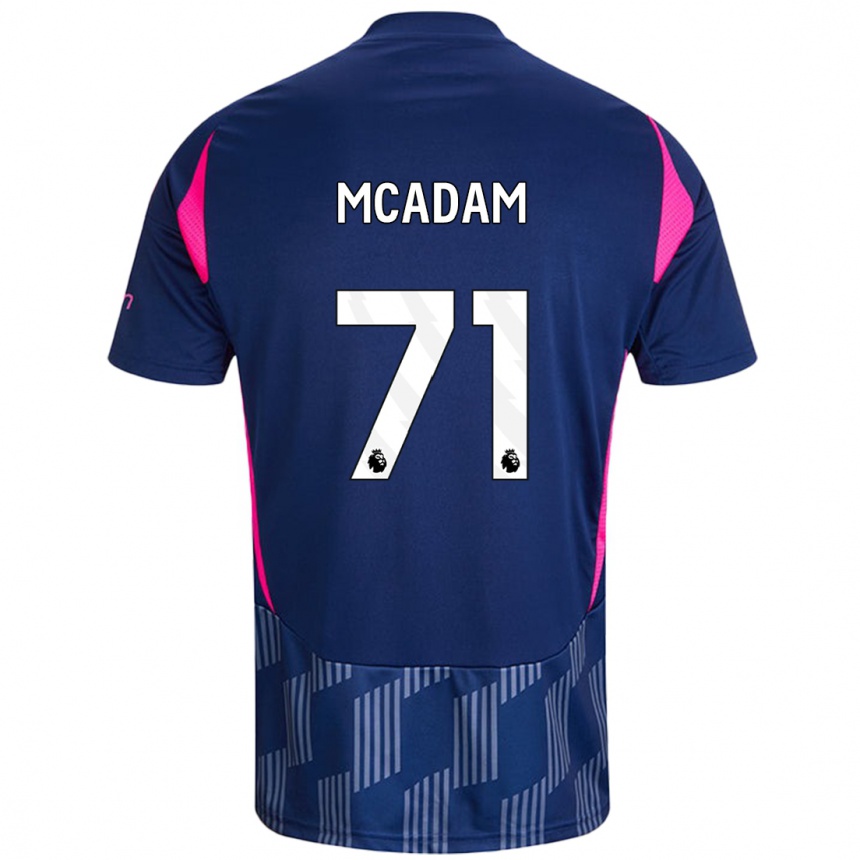 Niño Fútbol Camiseta Kyle Mcadam #71 Azul Real Rosa 2ª Equipación 2024/25