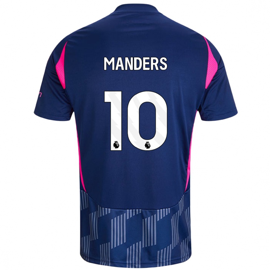 Niño Fútbol Camiseta Holly Manders #10 Azul Real Rosa 2ª Equipación 2024/25