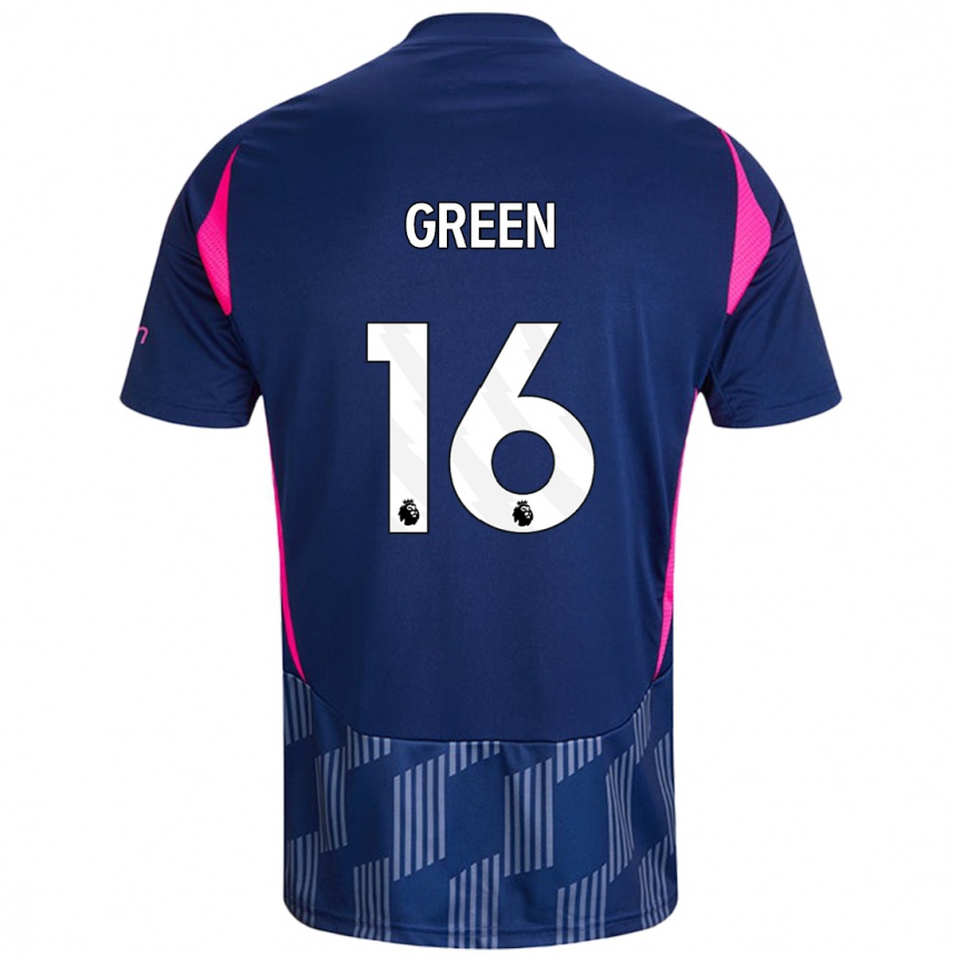 Niño Fútbol Camiseta Mollie Green #16 Azul Real Rosa 2ª Equipación 2024/25