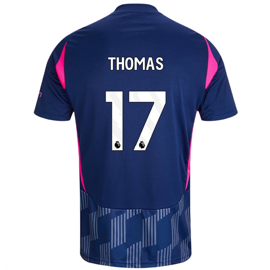 Niño Fútbol Camiseta Freya Thomas #17 Azul Real Rosa 2ª Equipación 2024/25