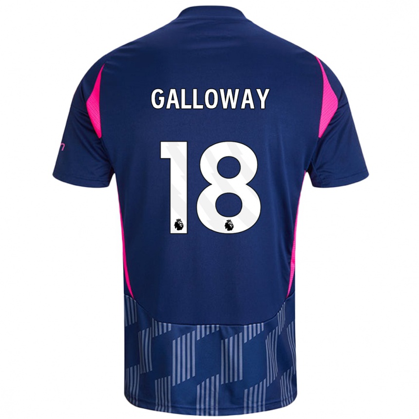 Niño Fútbol Camiseta Bridget Galloway #18 Azul Real Rosa 2ª Equipación 2024/25