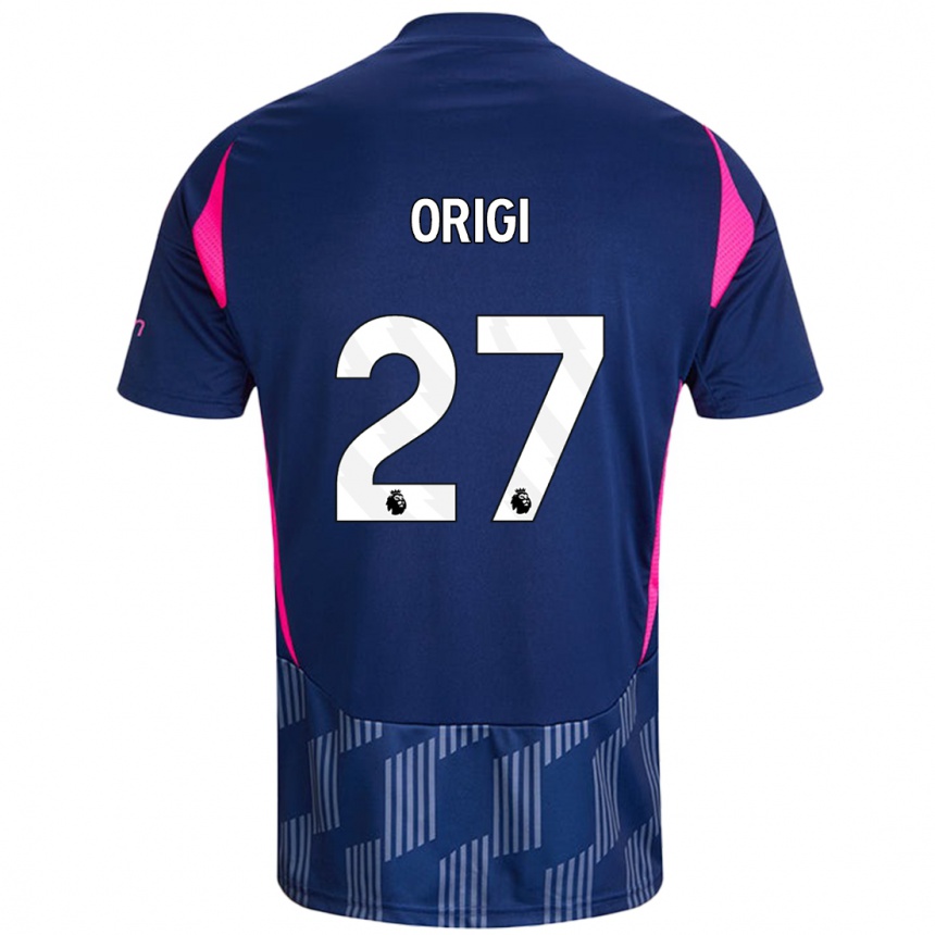 Niño Fútbol Camiseta Divock Origi #27 Azul Real Rosa 2ª Equipación 2024/25