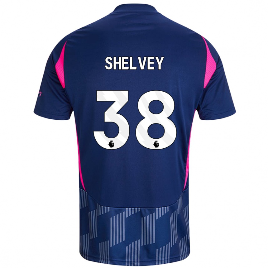 Niño Fútbol Camiseta George Shelvey #38 Azul Real Rosa 2ª Equipación 2024/25