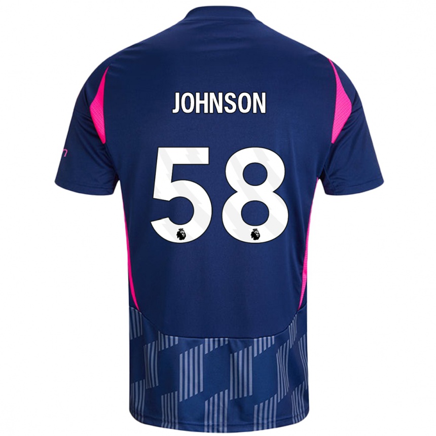 Niño Fútbol Camiseta Pharrell Johnson #58 Azul Real Rosa 2ª Equipación 2024/25