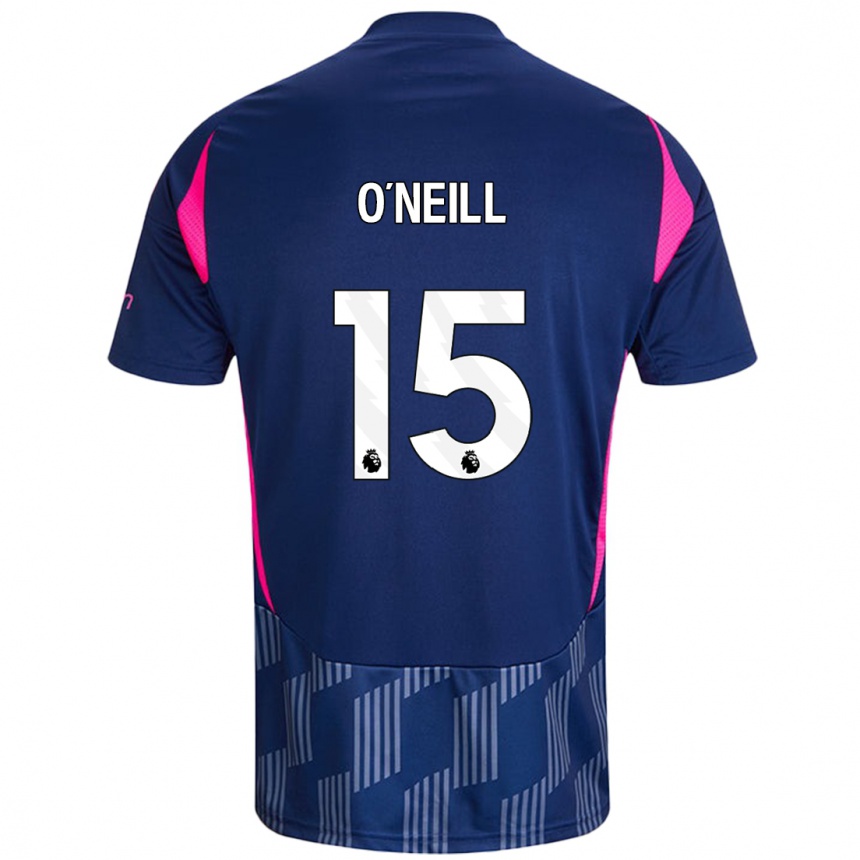 Niño Fútbol Camiseta Laura-Jayne O'neill #15 Azul Real Rosa 2ª Equipación 2024/25