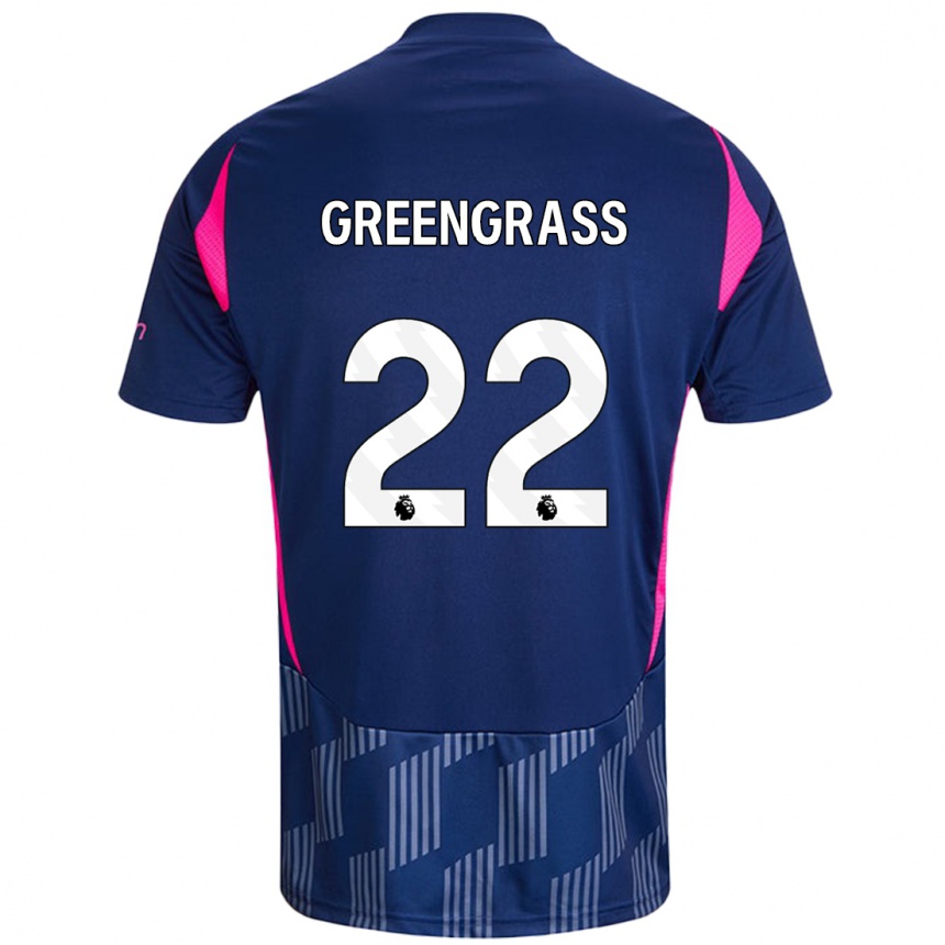 Niño Fútbol Camiseta Charlotte Greengrass #22 Azul Real Rosa 2ª Equipación 2024/25