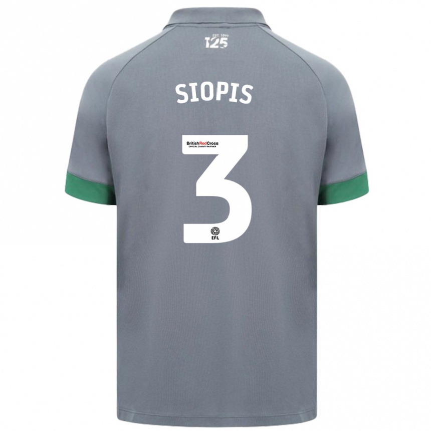 Niño Fútbol Camiseta Manolis Siopis #3 Gris Oscuro 2ª Equipación 2024/25