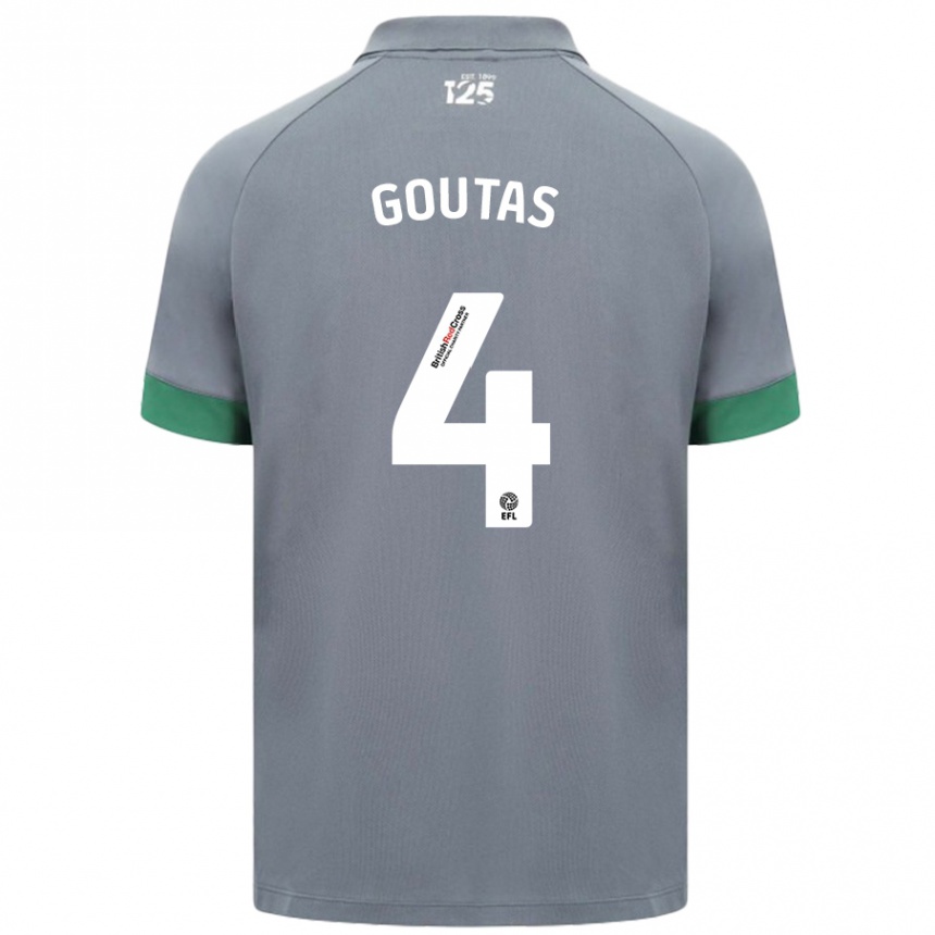 Niño Fútbol Camiseta Dimitrios Goutas #4 Gris Oscuro 2ª Equipación 2024/25