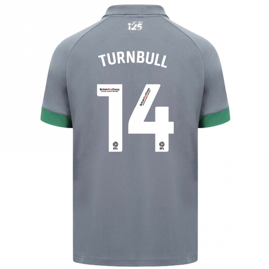 Niño Fútbol Camiseta David Turnbull #14 Gris Oscuro 2ª Equipación 2024/25