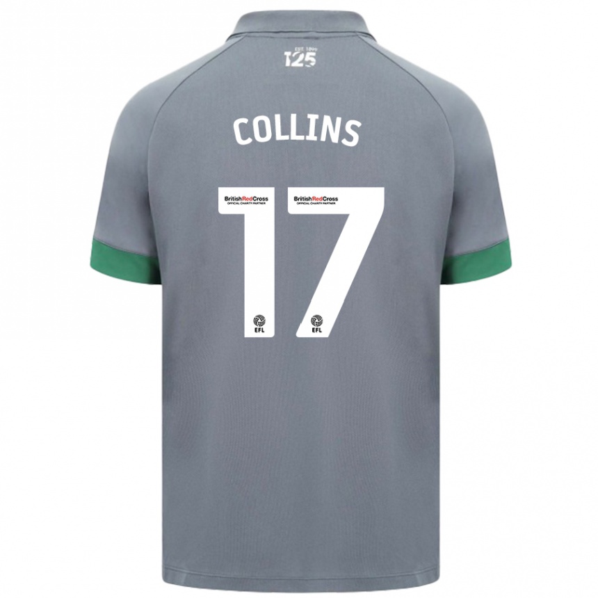 Niño Fútbol Camiseta Jamilu Collins #17 Gris Oscuro 2ª Equipación 2024/25