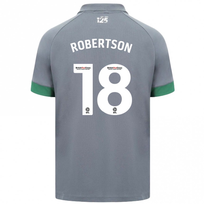 Niño Fútbol Camiseta Alex Robertson #18 Gris Oscuro 2ª Equipación 2024/25