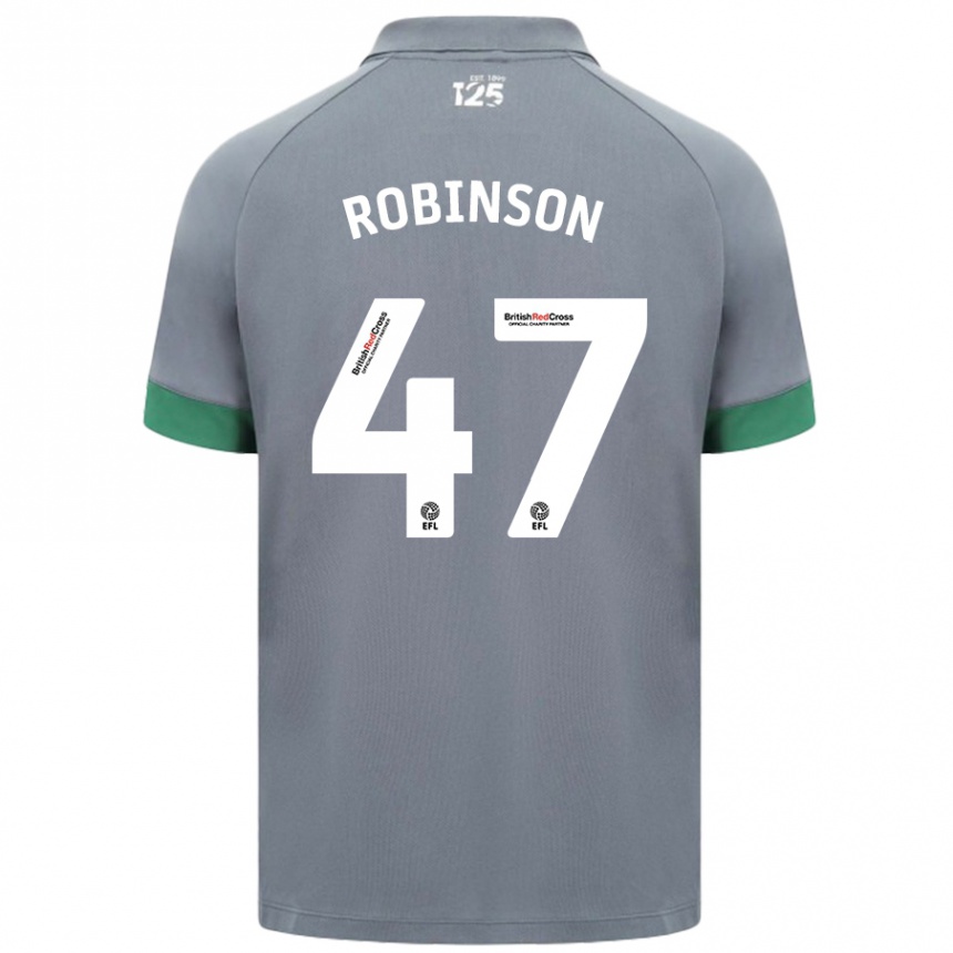 Niño Fútbol Camiseta Callum Robinson #47 Gris Oscuro 2ª Equipación 2024/25