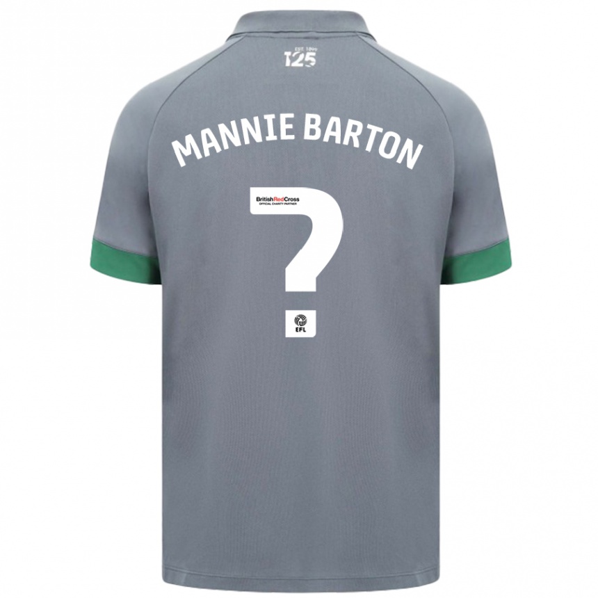 Niño Fútbol Camiseta Mannie Barton #0 Gris Oscuro 2ª Equipación 2024/25