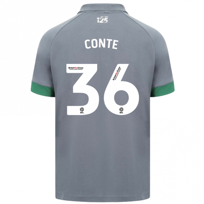 Niño Fútbol Camiseta Raheem Conte #36 Gris Oscuro 2ª Equipación 2024/25