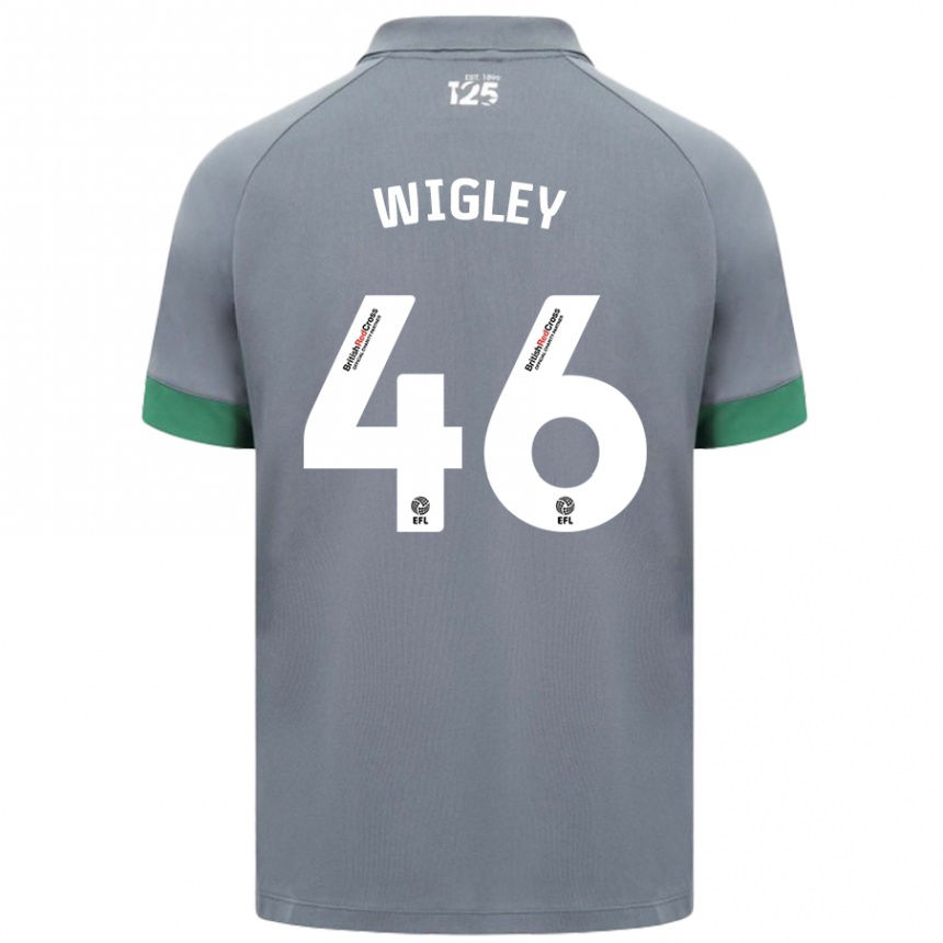 Niño Fútbol Camiseta Morgan Wigley #46 Gris Oscuro 2ª Equipación 2024/25