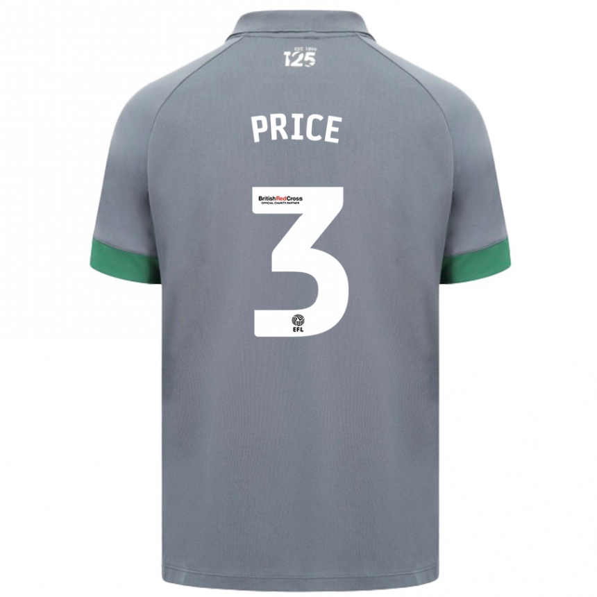 Niño Fútbol Camiseta Ffion Price #3 Gris Oscuro 2ª Equipación 2024/25