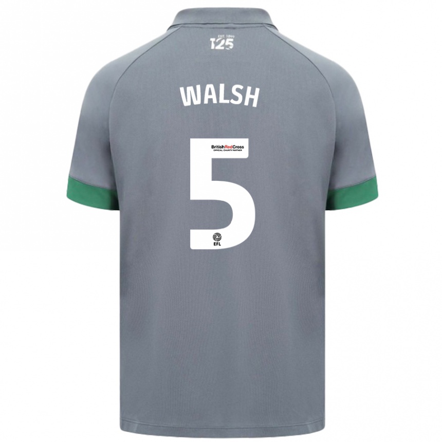 Niño Fútbol Camiseta Siobhan Walsh #5 Gris Oscuro 2ª Equipación 2024/25