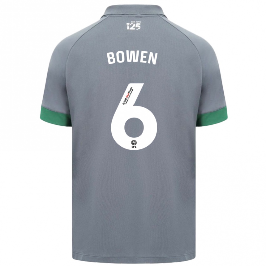 Niño Fútbol Camiseta Megan Bowen #6 Gris Oscuro 2ª Equipación 2024/25