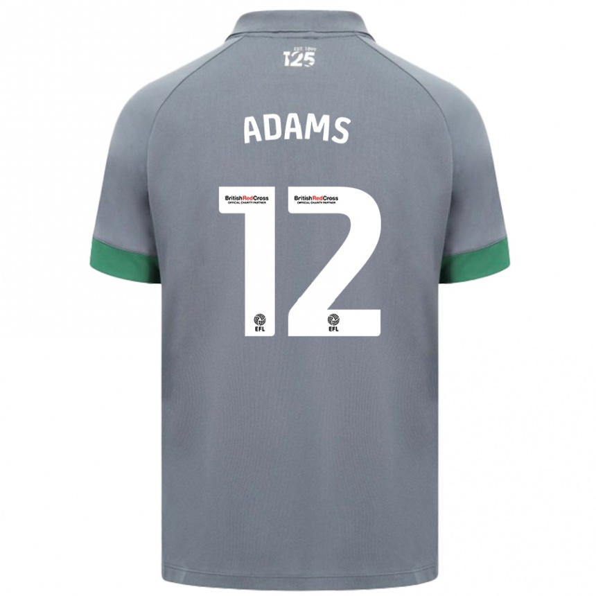 Niño Fútbol Camiseta Kelly Adams #12 Gris Oscuro 2ª Equipación 2024/25