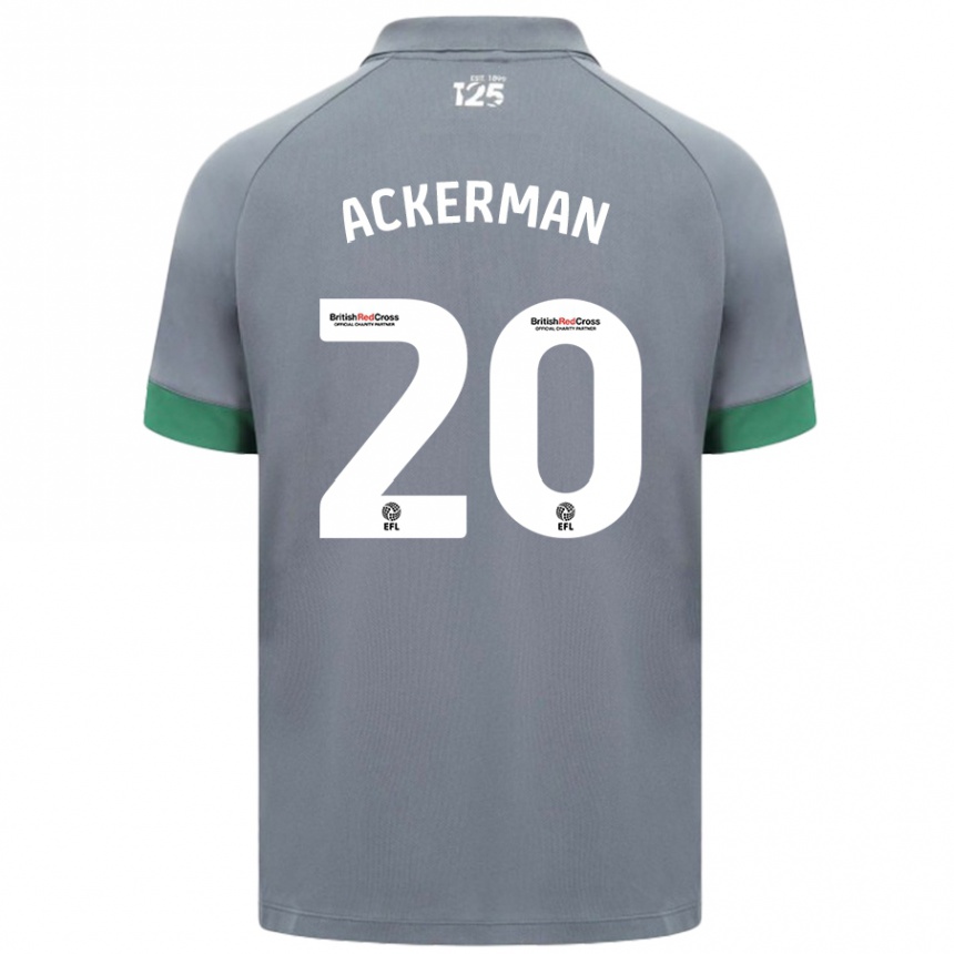 Niño Fútbol Camiseta Mali Ackerman #20 Gris Oscuro 2ª Equipación 2024/25