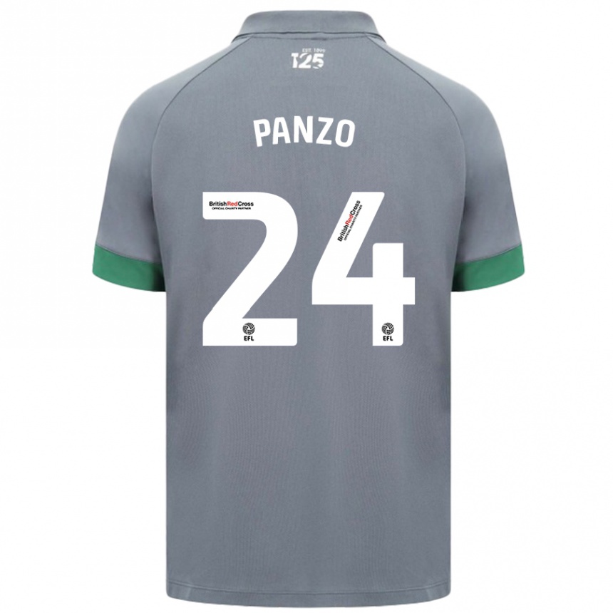 Niño Fútbol Camiseta Jonathan Panzo #24 Gris Oscuro 2ª Equipación 2024/25