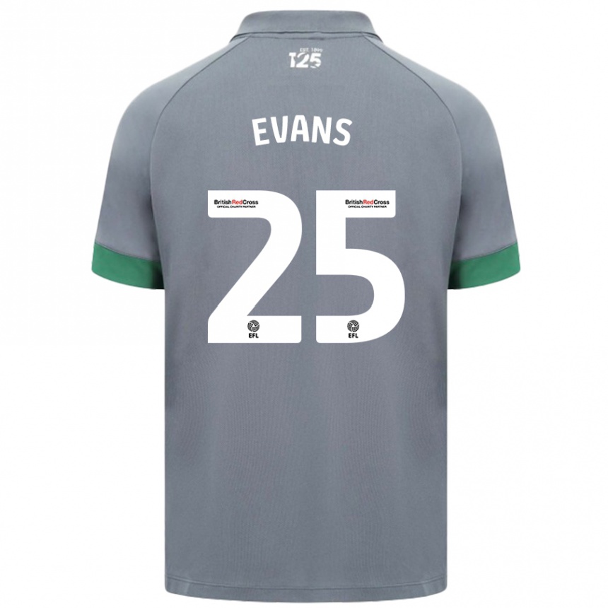 Niño Fútbol Camiseta Kieron Evans #25 Gris Oscuro 2ª Equipación 2024/25