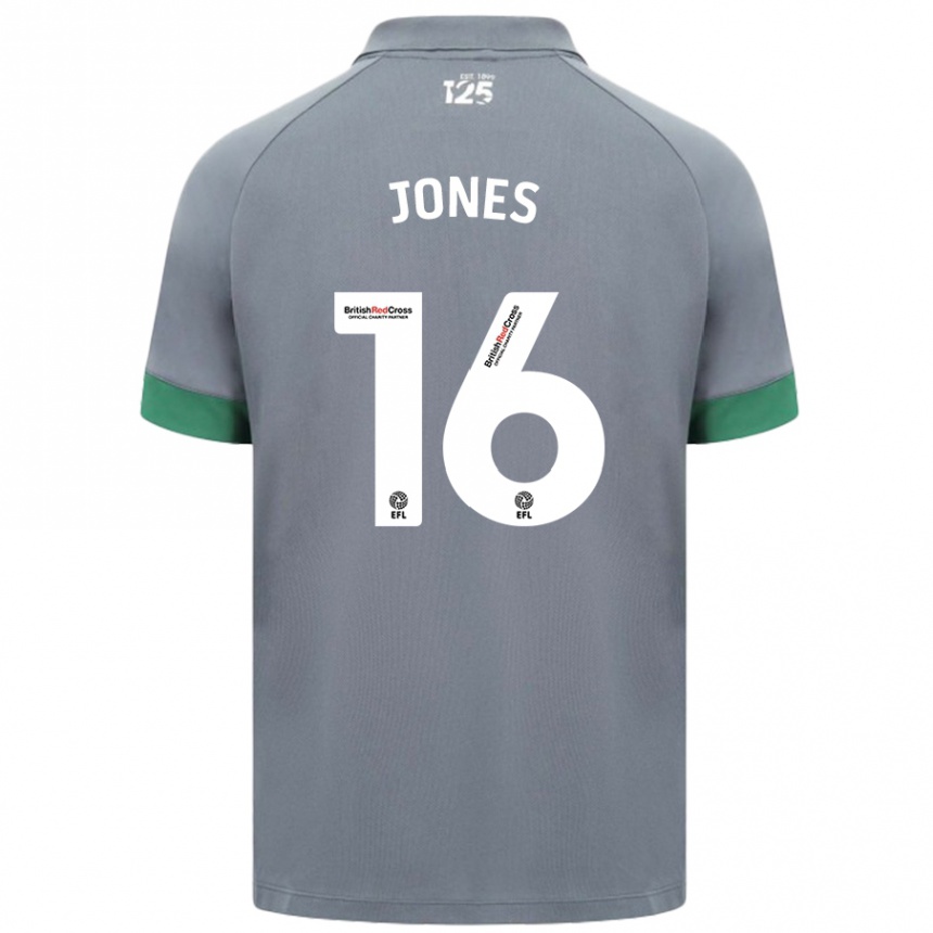 Niño Fútbol Camiseta Ellie Jones #16 Gris Oscuro 2ª Equipación 2024/25