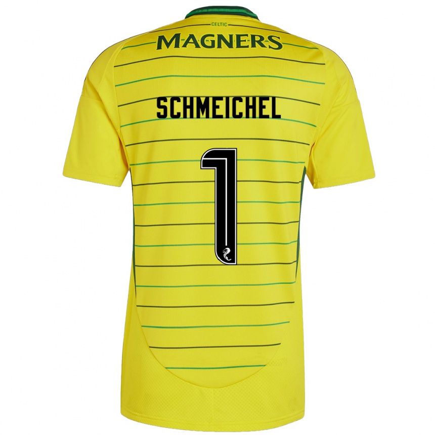 Niño Fútbol Camiseta Kasper Schmeichel #1 Amarillo 2ª Equipación 2024/25