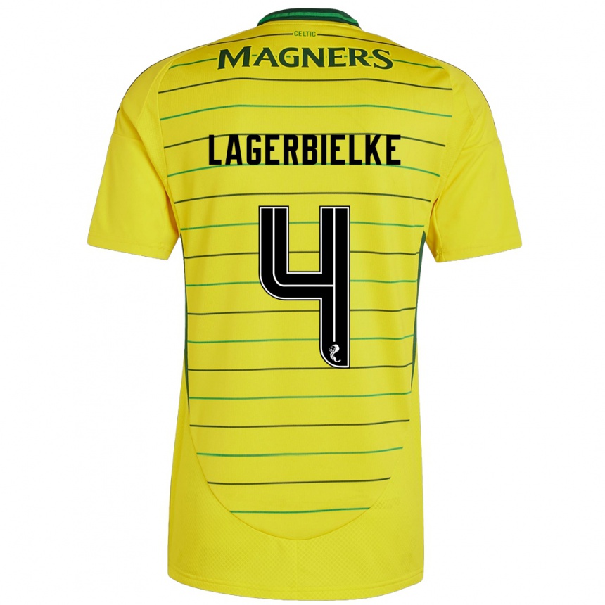 Niño Fútbol Camiseta Gustaf Lagerbielke #4 Amarillo 2ª Equipación 2024/25