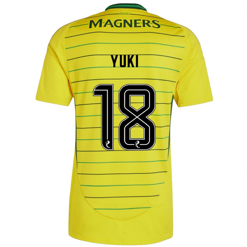 Niño Fútbol Camiseta Yuki Kobayashi #18 Amarillo 2ª Equipación 2024/25