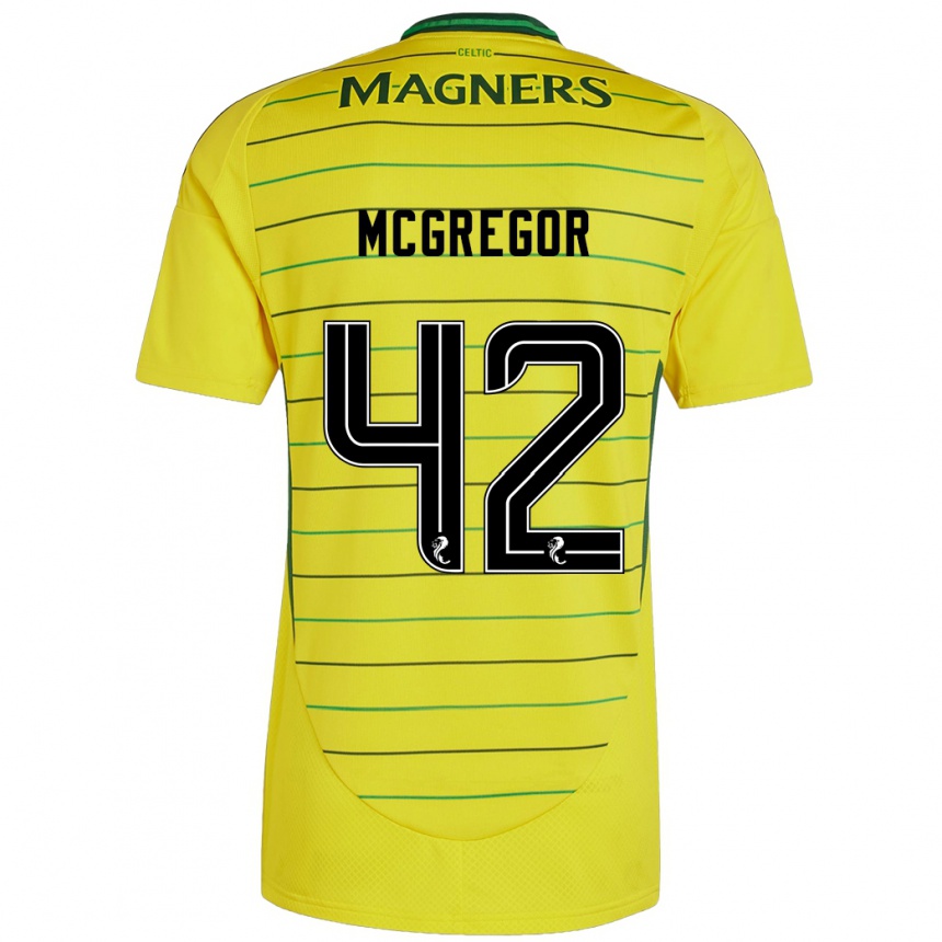 Niño Fútbol Camiseta Callum Mcgregor #42 Amarillo 2ª Equipación 2024/25