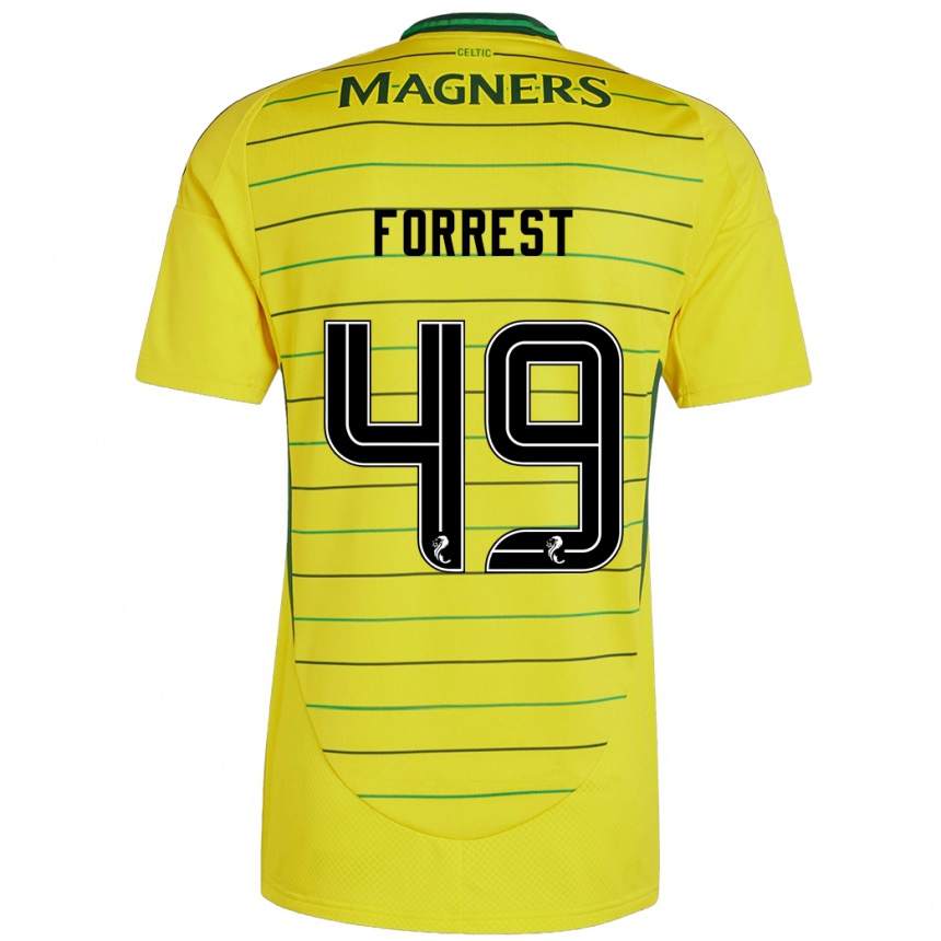 Niño Fútbol Camiseta James Forrest #49 Amarillo 2ª Equipación 2024/25