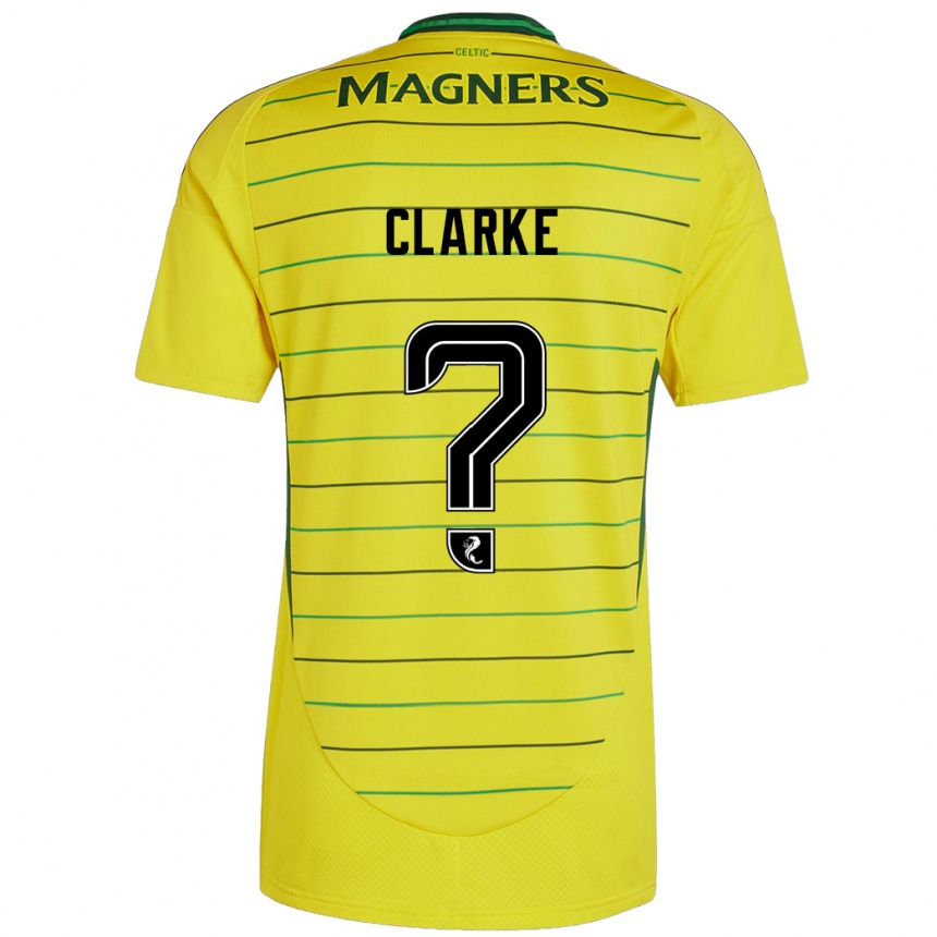 Niño Fútbol Camiseta Josh Clarke #0 Amarillo 2ª Equipación 2024/25