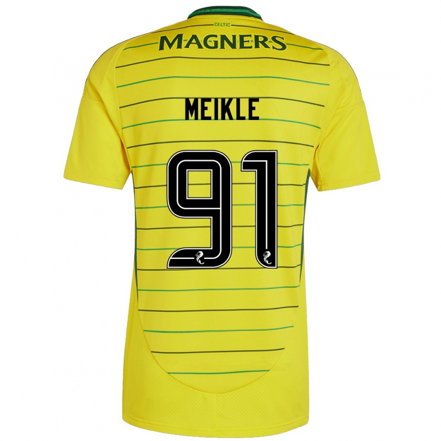 Niño Fútbol Camiseta Jamie Meikle #91 Amarillo 2ª Equipación 2024/25