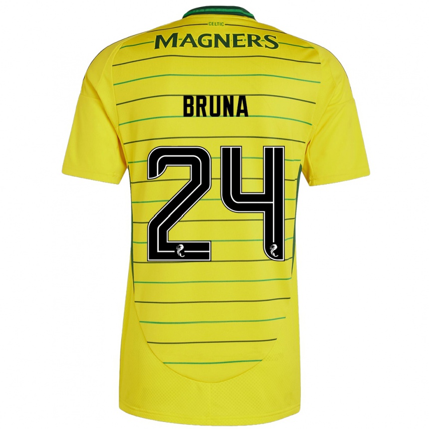 Niño Fútbol Camiseta Bruna Lourenço #24 Amarillo 2ª Equipación 2024/25