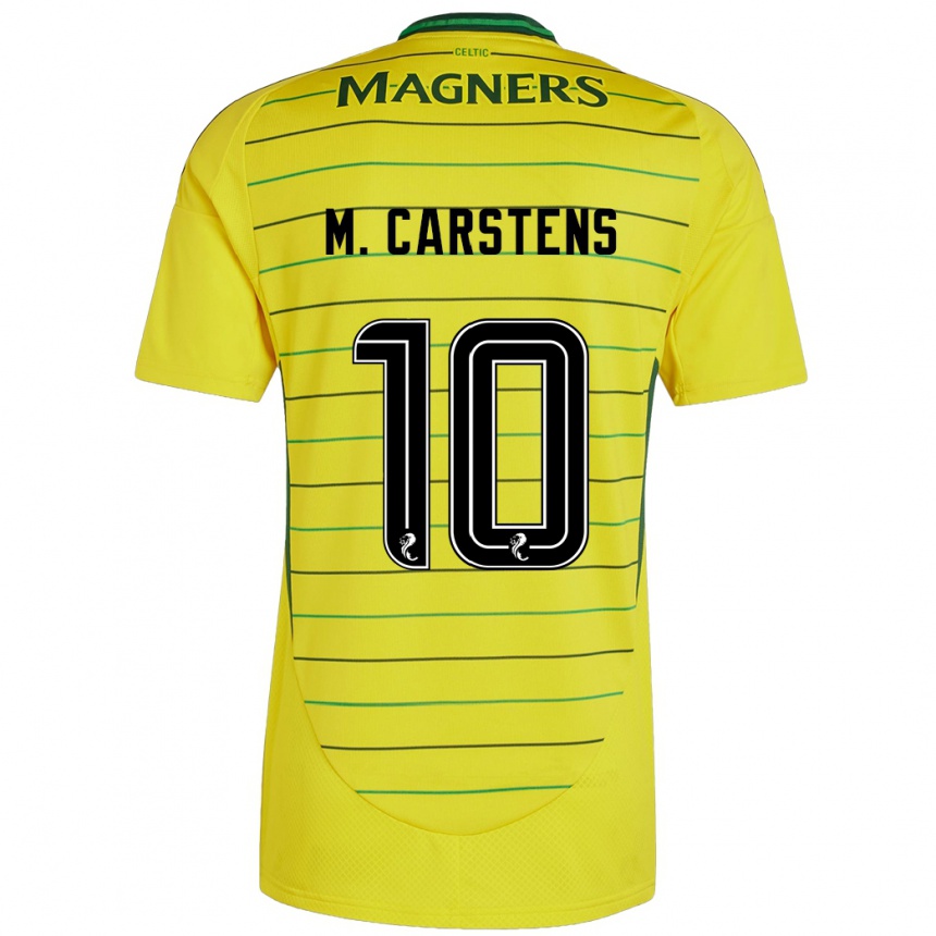 Niño Fútbol Camiseta Mathilde Carstens #10 Amarillo 2ª Equipación 2024/25