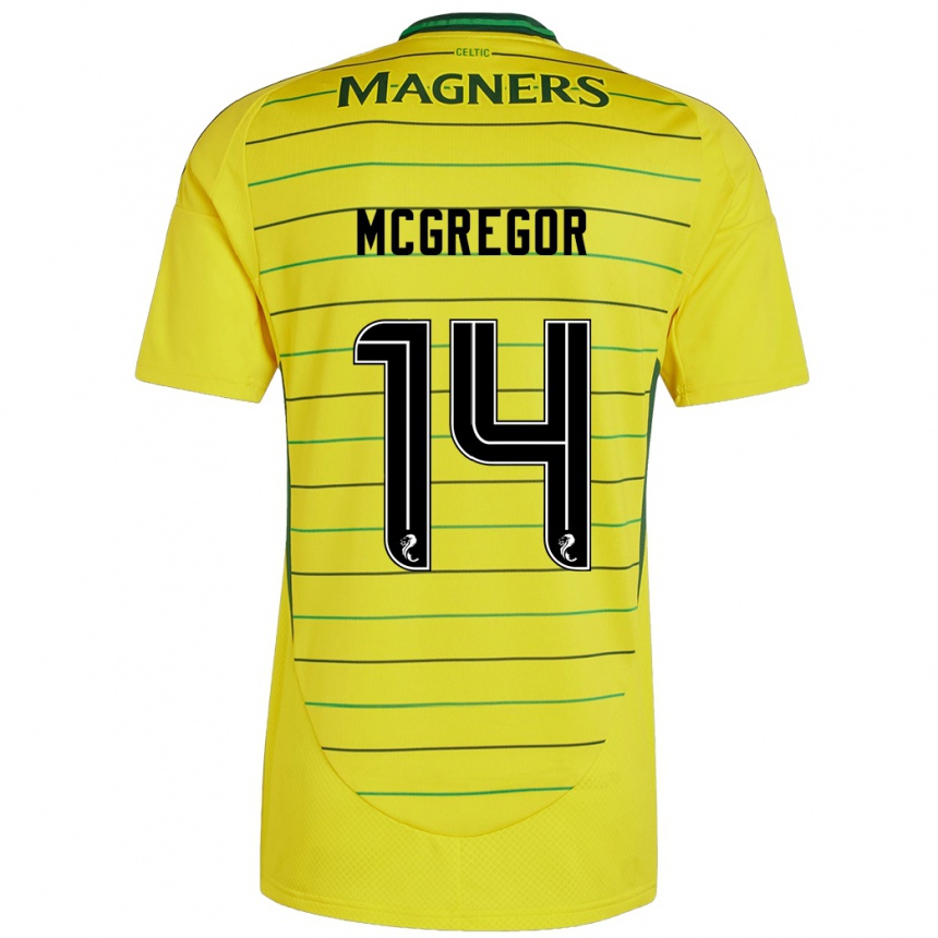 Niño Fútbol Camiseta Shannon Mcgregor #14 Amarillo 2ª Equipación 2024/25