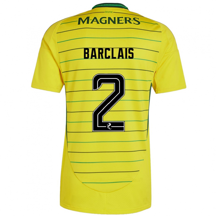 Niño Fútbol Camiseta Celya Barclais #2 Amarillo 2ª Equipación 2024/25