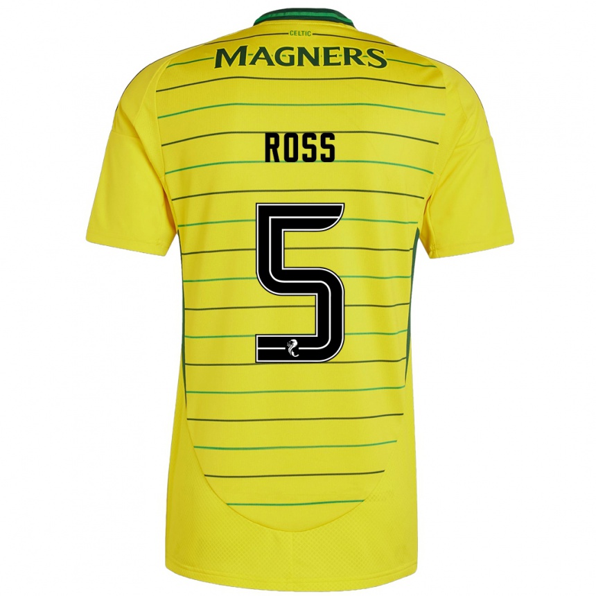 Niño Fútbol Camiseta Natalie Ross #5 Amarillo 2ª Equipación 2024/25