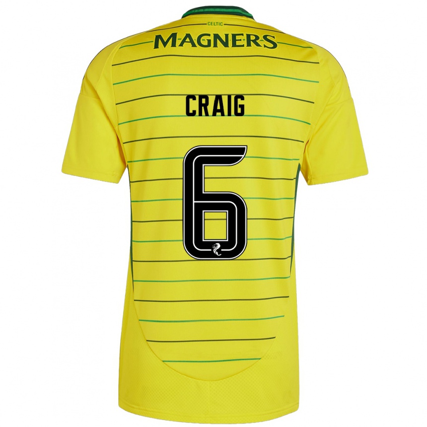 Niño Fútbol Camiseta Chloe Craig #6 Amarillo 2ª Equipación 2024/25