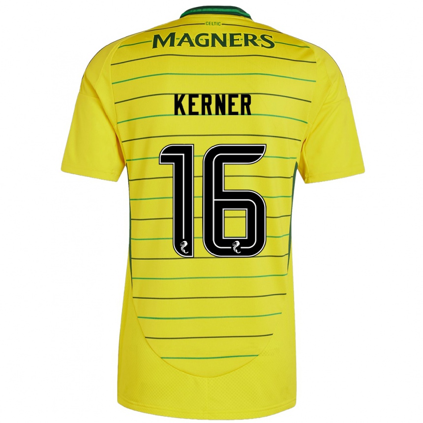 Niño Fútbol Camiseta Hana Kerner #16 Amarillo 2ª Equipación 2024/25