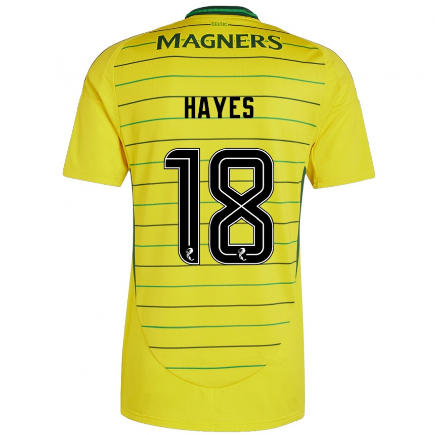 Niño Fútbol Camiseta Caitlin Hayes #18 Amarillo 2ª Equipación 2024/25