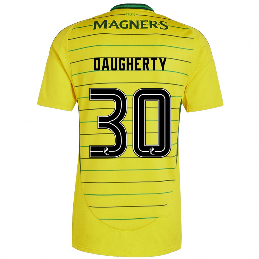 Niño Fútbol Camiseta Kelsey Daugherty #30 Amarillo 2ª Equipación 2024/25