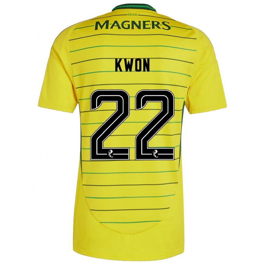 Niño Fútbol Camiseta Hyeok-Kyu Kwon #22 Amarillo 2ª Equipación 2024/25