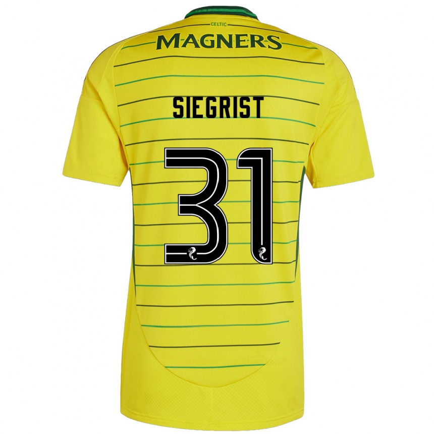 Niño Fútbol Camiseta Benjamin Siegrist #31 Amarillo 2ª Equipación 2024/25